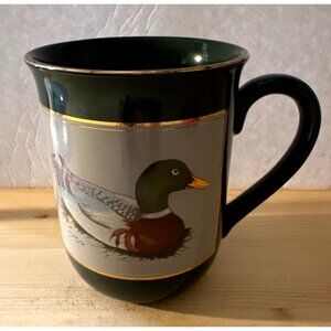 Green Otagiri Mallard Duck Coffee Mug Gold Trim